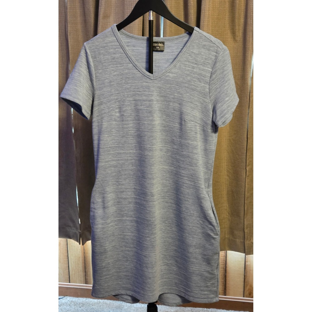 32 Degrees Cool Heather Light Blue T-Shirt‎ Dress On-Seam Pockets Womens Size S